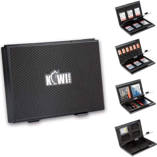 Memory Card Case Wallet Holder Organizer for SD SDXC SDHC / CF / XQD / CFexpress Type-A / Micro SD TF + 5 Exchangeable Interiors