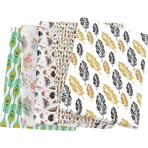 Feather Flower 100% cotton fabric for Tissue Kids home textile Sewing Quilting for Sewing Tilda Doll DIY Handmade Cloth,1Yc13781