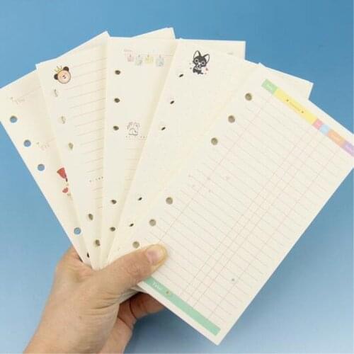 Diary Refills Spiral Notebook A6 Colorful Ring Binder Paper Day and Weeks Month Replace Color Core Loose Leaf Stationery Gift