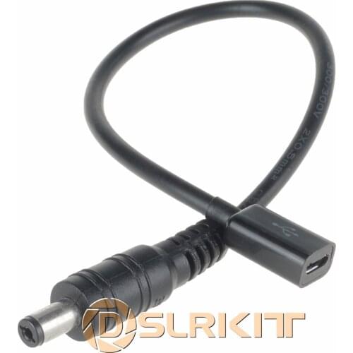 DSLRKIT Micro USB Female Socket to DC Male Plug DC Power Adapter Cable Cord DC5.5X2.1mm