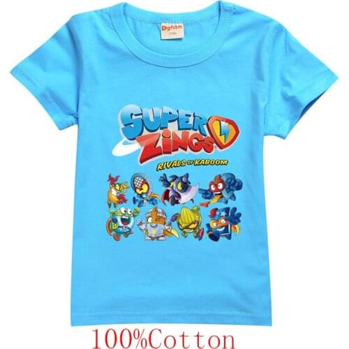 2-13Year Boys Girls Game Superzings New Cartoon Tshirts Baby Super Zings Children T-Shirt Kids Summer Cotton Casual Clothes Tops