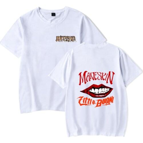 Maneskin T-shirt Men Women Tees Clothes graphic t shirts Streetwear Harajuku Maneskin Merch T-shirts print shirt Plus Size