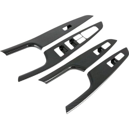 Window Lift Switch Button Panel Switch Trim Accessories For Hyundai Tucson 2015-2018 2019 2020 Carbon Fiber Interior Stickers