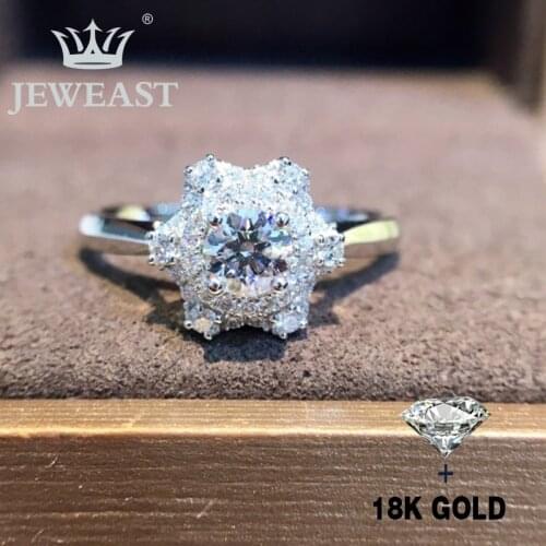 Natural Diamond 18K Gold Pure Gold Ring Beautiful Gemstone Ring Good Upscale Trendy Classic Party Fine Jewelry Hot Sell New 2020