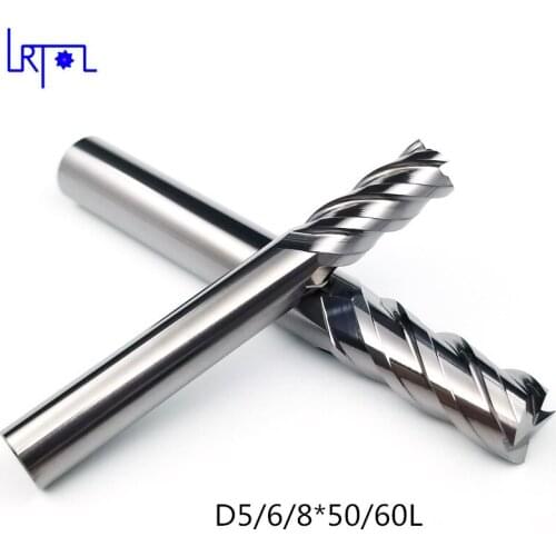 4Flutes 5/6/8*50/60 end mill for Ceramic Bit Milling Tools Carbide CNC milling cutter