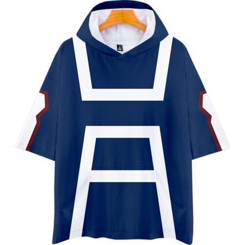 My Hero Academia cosplay costume 3D hooded t shirt men/women Short sleeve Summer T-shirt Cool and breathable streetwear tShirt