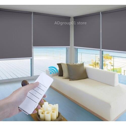 Motorized Electric Auto Roller Blinds Smart Alexa Google Home Compatible Broadlink Blind Shade Wifi Voice Control Window Shades