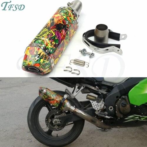 NEW fashion Muffler 36-51mm Universal Motorcycle for Akrapovic Exhaust pipe Modified Muffler for Yamaha YZF R25 R3 R6 R1 TM-07