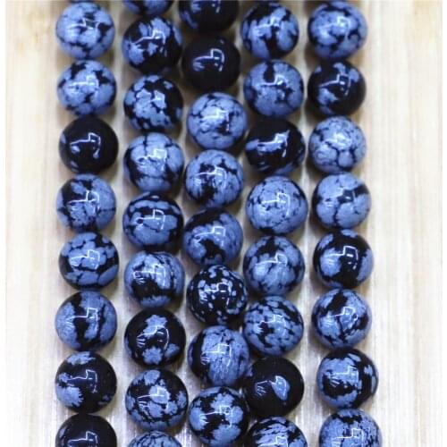Wholesale 710 natural snowflake obsidian jaspers beads 3mm loose stone beads for making jewelry bracelet mineral beads