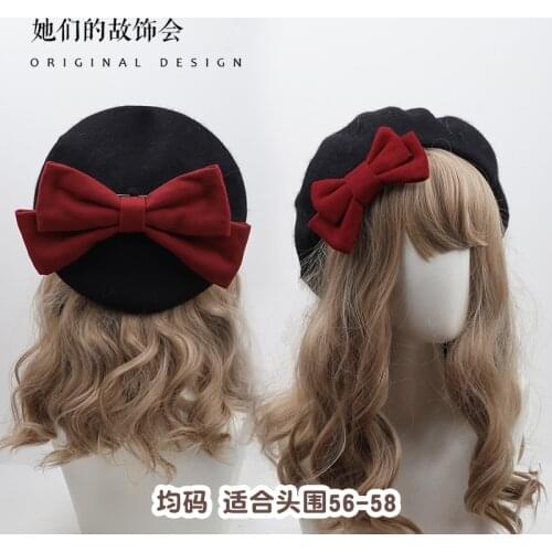 Autumn and winter Beret 2021 new Japanese round face show face small woollen cloth 2021 new net red hat children