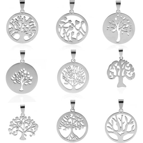 1pcs Stainless Steel Tree of Life Charms Pendants for Jewelry Making Supplies DIY Women Men Necklace Accessories Jewelry finding