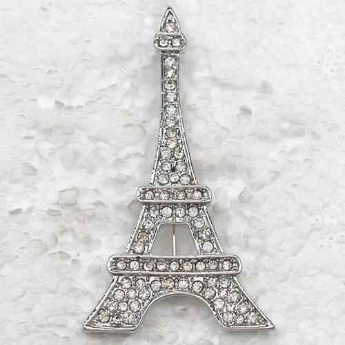 Clear Rhinestone Eiffel Tower Pin brooches Pendant C326 A