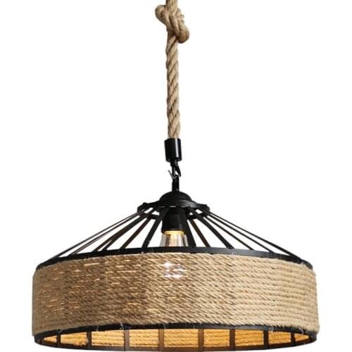 Retro Industrial Style American Country Chandelier Clothing Store Creative Restaurant Internet Cafe Bar Yurt Hemp Rope Hanging L