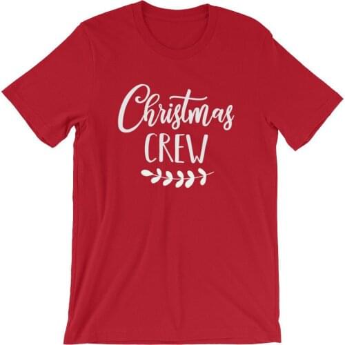Merry Christmas Holiday Tops Girl Gift Unisex Camisetas Christmas Crew T-Shirt Hipster Funny Tee Red Clothes