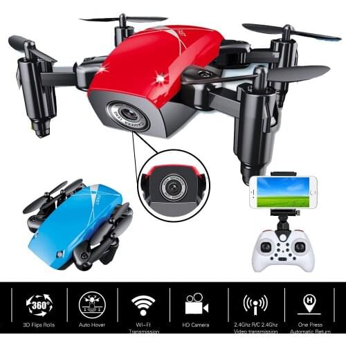 EBOYU S9HW Mini Foldable RC Quadcopter Drone WiFi FPV 0.3MP Camera w/ Altitude Hold RC Mini Quadcopter Selfie Pocket Drone RTF