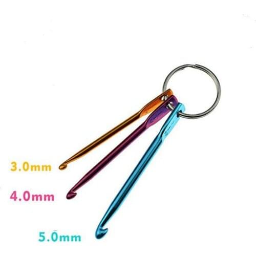 3/4/5MM Keychain Hooks DIY Multicolor Crafts Knitting Needles Mini Aluminum Crochet Hook 3pcs/set 100sets