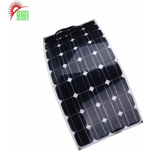 SUNSUN sale in USA for camping,marine,caravan 20% efficiency solar cells 12V 24V 100W flexible solar panels