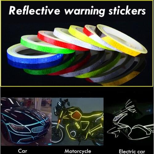 8 Meter Bike Reflective Stickers Cycling Fluorescent Reflective Tape MTB Bicycle Adhesive Tape Safety Decor Sticker Accessories
