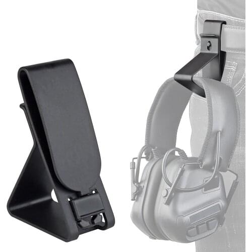 Tactical Headset Hang Buckle Hook Clip Clamp Headphone Stand w/7cm Belt MOLLE Earphone Holder Mobile Phone Holder
