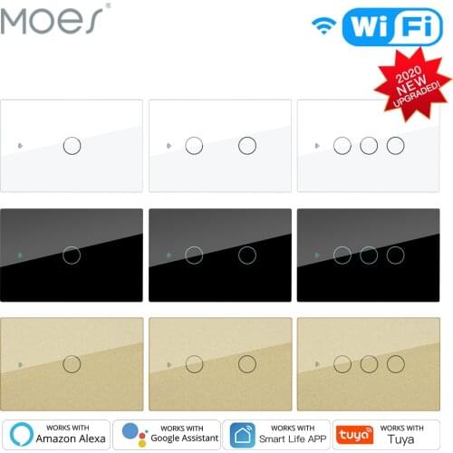 Smart Glass Panel Switch Smart Life/Tuya App Multi-Control Association, Voice Control with Alexa,Google Home,1/2/3 Gang