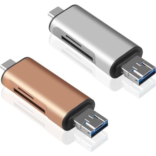 5-in-1 USB Read TF Memory Card Reader Adapter USB Type C OTG Adapter Portable With USB Female Interface For PC Computer