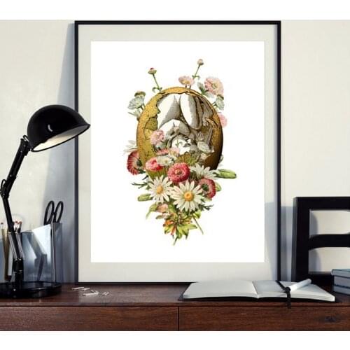 Fetus Vintage Print Anatomy Art Pregnancy Poster Watercolor Floral Art Canvas Painting Obstetrician Gift Clinic Wall Art Decor