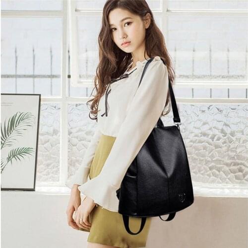 Outdoor Backpack 2020 Anti Theft High Quality Women PU Leather Backpack Bag Softback Urban Fashion Backpacks