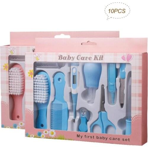10Pcs/Set Infant Newborn Baby Nail Clipper Scissors Hair Brush Comb Manicure Care Kit Baby Nail Shear Trimmer Care Products