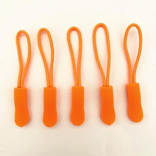 10pcs Orange zipper PU zipper handle injection zipper PCV Drawstring head