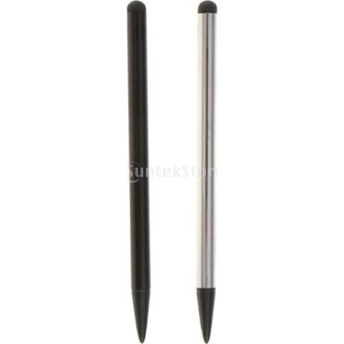 2Pieces Black and Silver Capacitive Pen Touch Screen Stylus Pens for Tablet/ipad