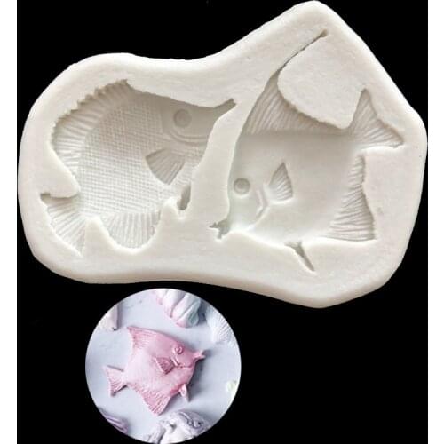 2019 New Concrete Molds Fish Silicone Mold Designer Ocean Sealife Molds for Plaster 3d Wall Panel Clay Mold