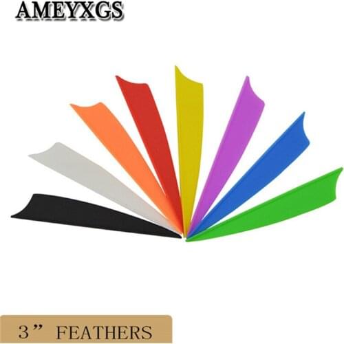 30pcs 3inch Archery Shield Arrow Feathers Outdoor Shooting Sports Accessories Rubber Feathers Reduce Air Resistance