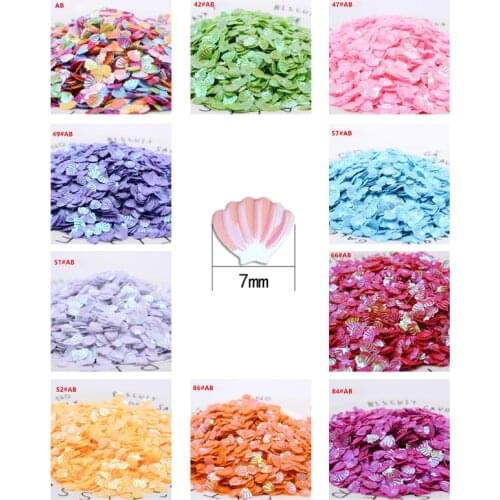50g 7mm Pailette AB Transparent Sequins Large Shell Loose PVC Sequin for Crafts Sewing DIY Dance Dress Clothing Accessories 10g