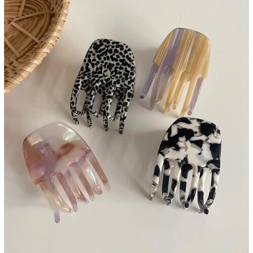 Acrylic Acetate Claws Jaw Clips Leopard Print Small Hair Claws Tortoise Shell Hair Accessories For Women Girls Hair Claw