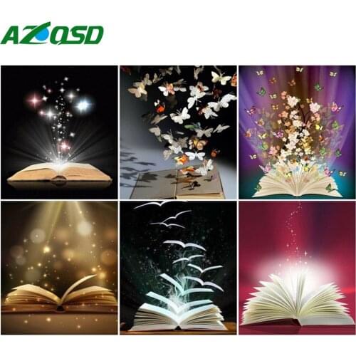AZQSD Paint By Number Book Acrylic Frame Modern Wall Art Oil Painting By Numbers On Canvas Handpainted Unique Gifts