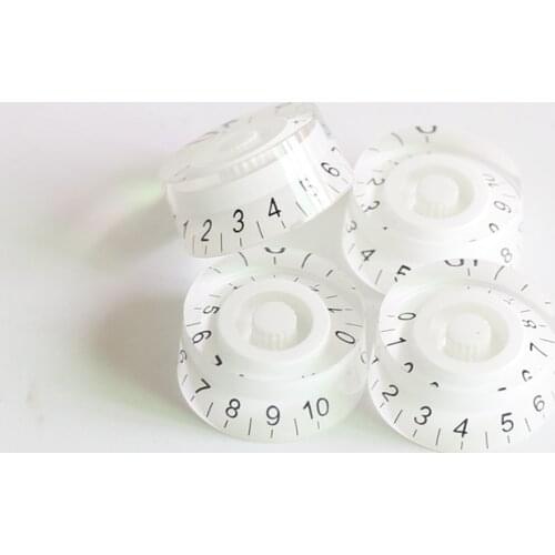 Free Shipping 4pcs/Pack white color number electric guitar control knobs speed knobs LP guitar knobs