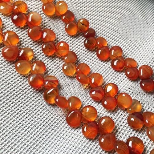 Natural Stone Beads Water Drop Shape Red Color agates Loose Spacer Beaded For Jewelry Making DIY Necklace Bracelet Accessories