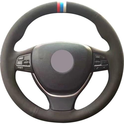 Black Suede Red Light Blue Beige Marker Car Steering Wheel Cover for BMW F10 2014 520i 528i 2013 2014 730Li 740Li 750Li