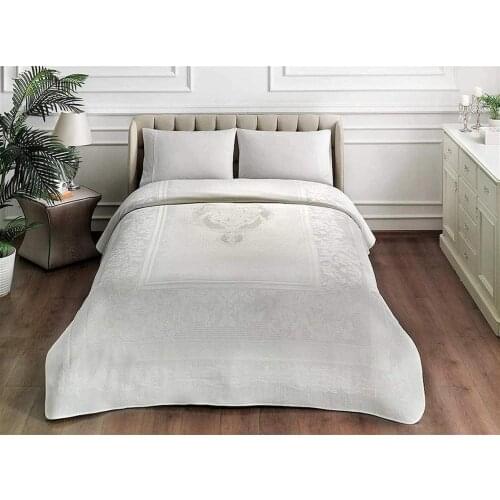 TAÇ Jakar Pike Set Double Person Petrina Ekru-Pike: 230x250 cm Fitted Sheet: 160x200 cm Standard Pillowcase: 50x70 cm (2 Pieces)