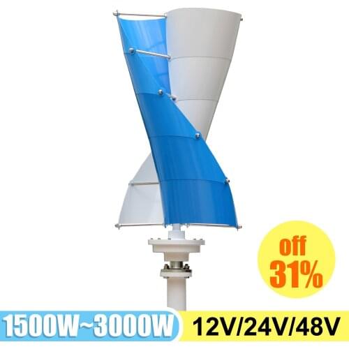 Wind Power Generator 24V 12V 48V MPPT Hybrid Controller Off Inverter 1500W~3000W Vertical Wind Turbine Alternative Free Energy