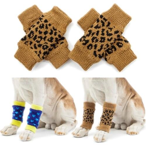 4Pcs/set Winter Warm Pet Dog Cat Knitting Knee Socks Puppy Dog Cat Leg Protector Anti-Urinary Leg Leggings Knee Pads For Pets