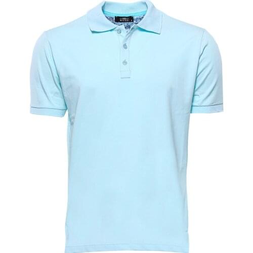 Sky Blue Polo Collar T-shirt