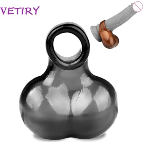 VETIRY Penis Rings Ball Stretcher Scrotum Bondage Restraint Sex Toys For Men Chastity Cage Reusable Delay Ejaculation Cock Ring