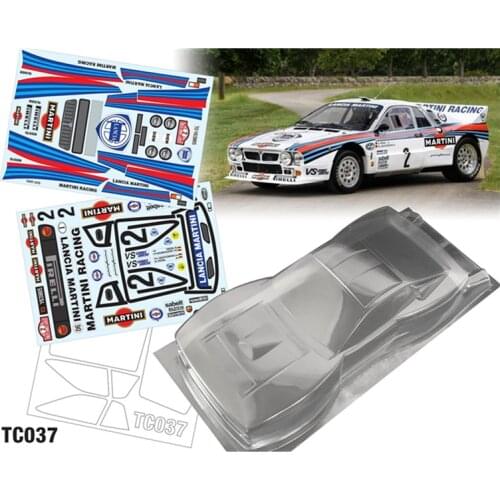 Rc Car Shell Lancia Clear Body + Decorative Stickers For 1:10 Scale Model Toys Rally Cars