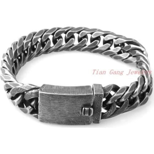 Fashion Gift 13mm Wide Mens Chain Bracelet Curb Cuban Link Silver Color Stainless Steel Bangle Jewelry