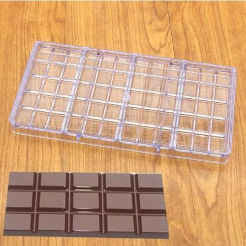 Real Polycarbonate Chocolate Bar Mold Fondant Shapes Candy Jelly Mould Plastic Baking Pastry Mould Cozinha Kitchen Tool Bakeware