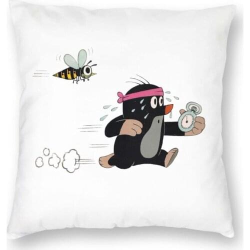 Mole Character Cushion Cover Two Side 3D Printing Cartoon Anime Krtek Floor Pillow Case for Car Pillowcase Home Decoration