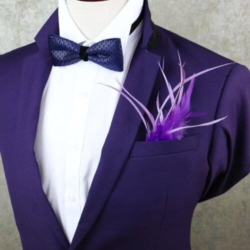 Novelty gifts cool wedding Jewelry cloth accessories long feather lapel pin men women suit pocket decoration brooch pins corsage