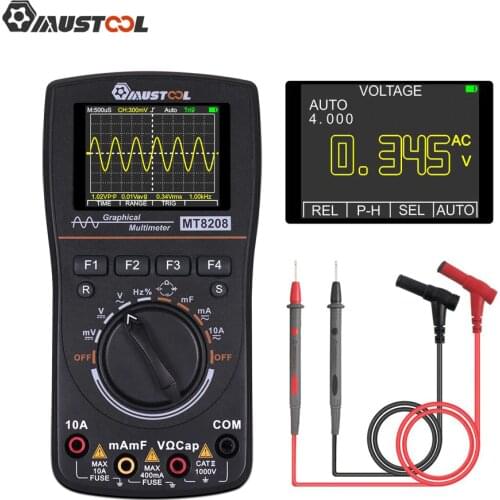 MUSTOOL 2 in 1 MT8028 HD Intelligent Graphical Digital Oscilloscope Multimeter With 2.4 Inches Color Screen for Electronic Test