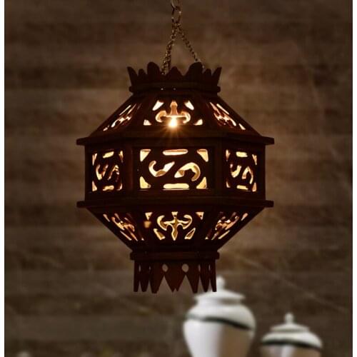 South East wood Pendant Light solid hollowed Asian European living room lamp restaurant luminaire designer Pendant lamp LU810204